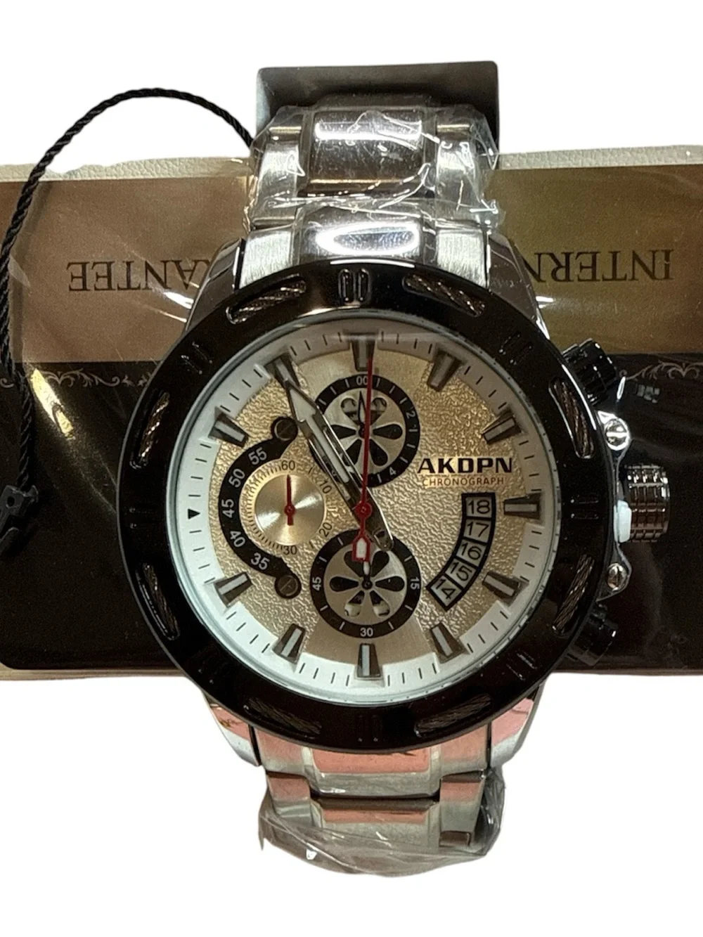 AKDPN Silver and Black Chronograph Watch